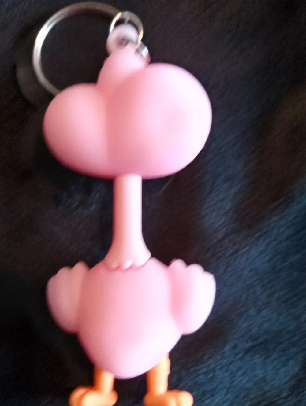 Pink Novelty Bird Keychain with Orange Beak and Feet